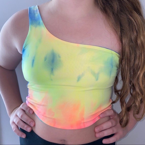 NEW! Tie Dye One Strap Tank Reversible Crop Top🌈 - Picture 4 of 8